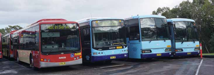 Red Bus Iveco Metro Express 18, Volgren CR228L 50, Hino RG230 Express 39 & 73